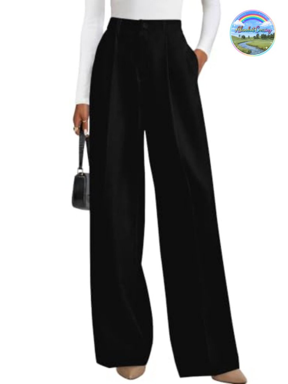 PRETTYGARDEN Women's Flowy Wide Leg Dress Pants High Waist Palazzo Casual
